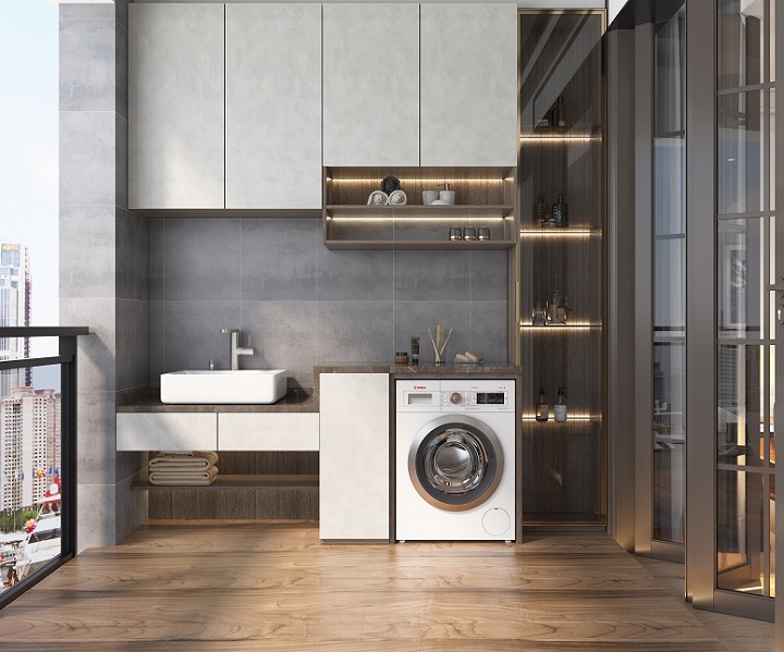 拉迷陽臺(tái)柜定制圖片